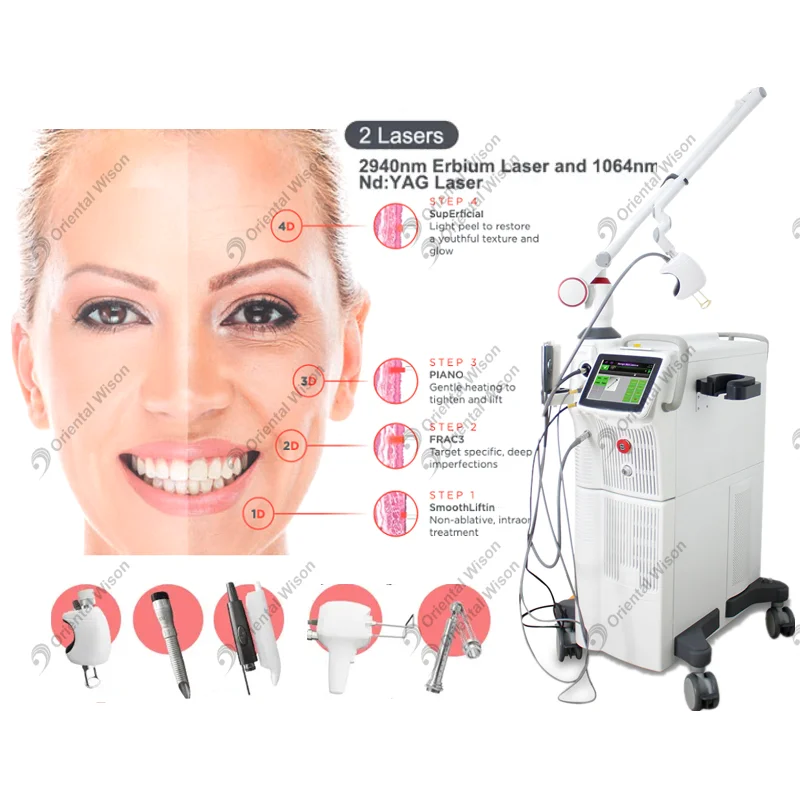 4d 2940nm Erbium Laser 1064nm nd yag लेजर 4D एंटी-एजिंग ब्यूटी मशीन